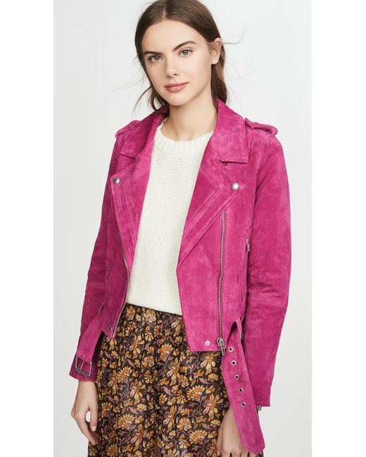 Blank NYC Pink Suede Moto Jacket