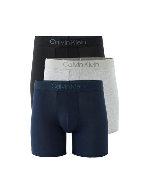 Calvin Klein Blue Ultra Soft Modal Boxer Briefs 3 Pack for men