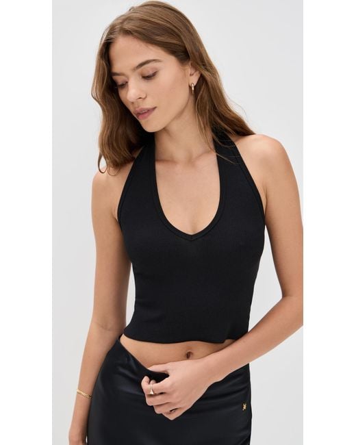 ÉTERNE Black Halter Top