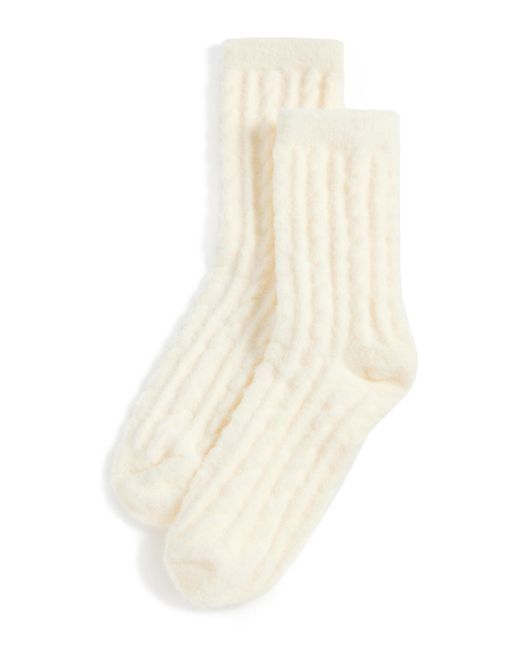 Stems White Winter Plush Cable Socks