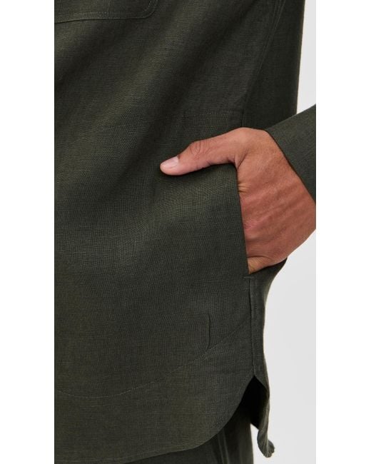 De Bonne Facture Black Two Pocket Overshirt for men