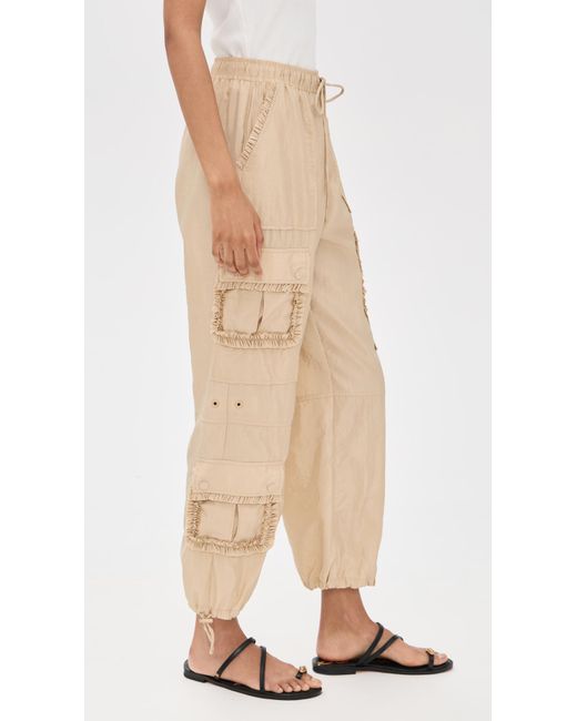 Cinq À Sept Natural Ruffle Nitsan Parachute Pants