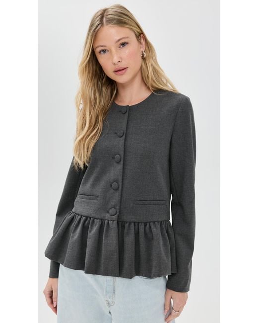 Wayf Black Blakely Peplum Jacket