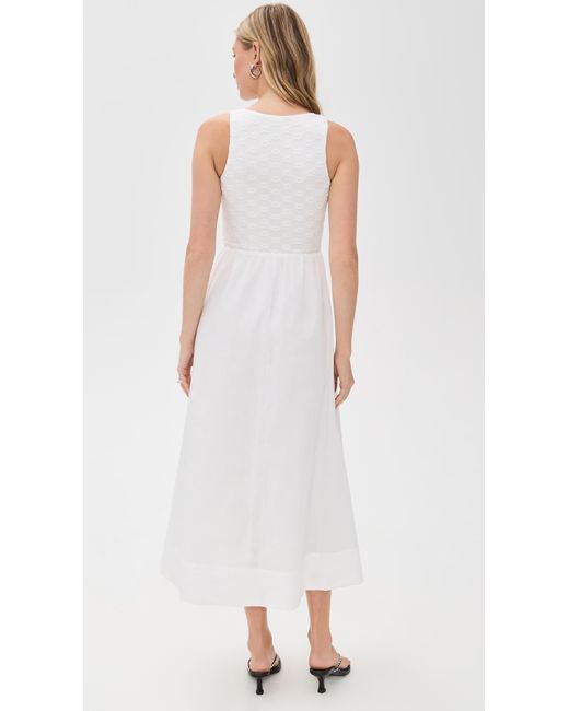 Bardot White Bryony Lace Poplin Midi Dress