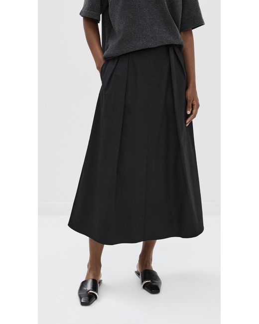 Rohe Black Wide Poplin Skirt