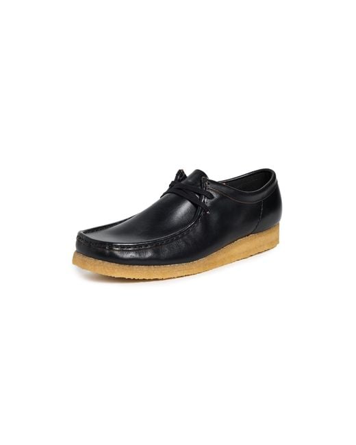 Clarks Black Leather Wallabee Shoes for men