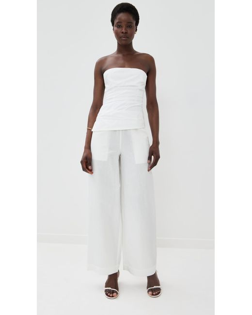 Jonathan Simkhai White Emerson Ruched Bustier