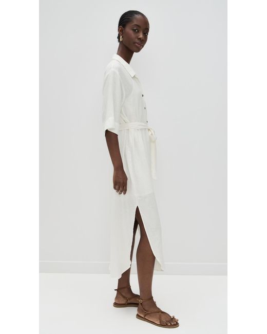 Z Supply White Brise Linen Midi Dress