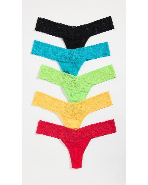 Hanky Panky Multicolor Signature Lace Low Rise Thong 5 Pack