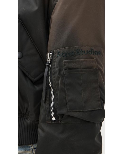 Acne Black Furry Collar Bomber Jacket