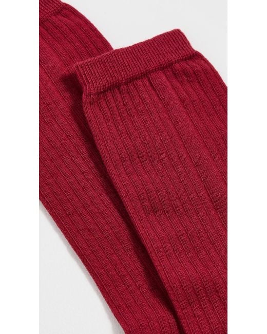 Stems Red Cotton Cashmere Crew Socks