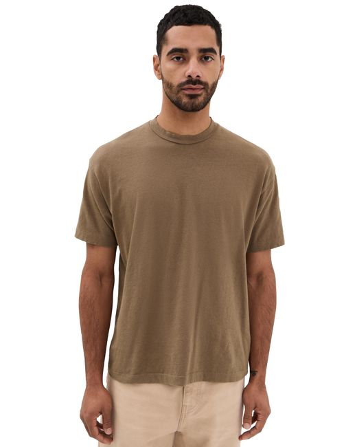Asher Brown Noah Cotton Linen Tee for men