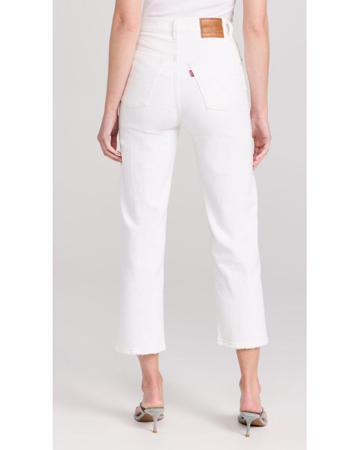 Levi's White Ribcage Straight Ankle Jeans