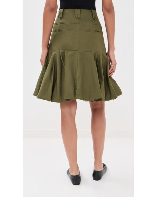 ROKH Green Puff Hem Skirt