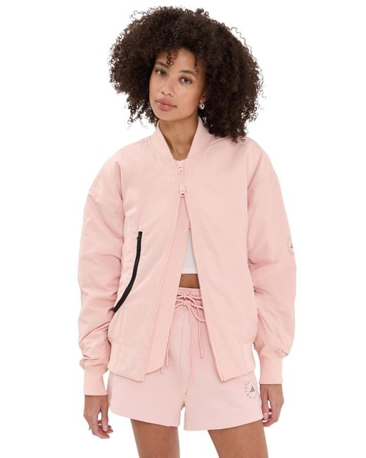 adidas By Stella McCartney Women's Pink Bomber Style Jacket