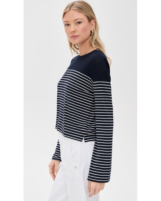 Rag & Bone Blue The Knit Stripe Boxy Long Sleeve Tee