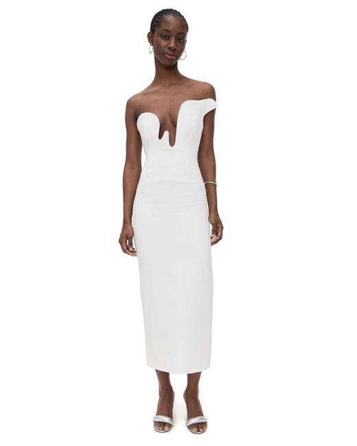 designer denim midi dress Alma Denim Midi Dress