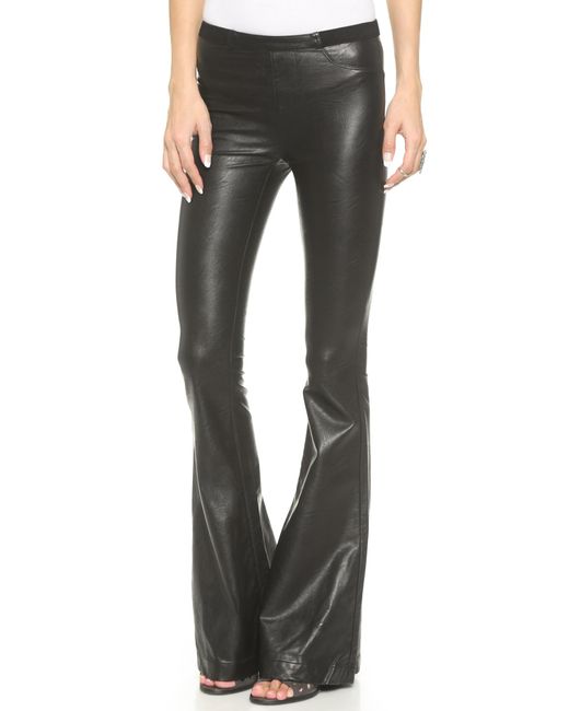 Blank NYC Black Faux Leather Flare Pants