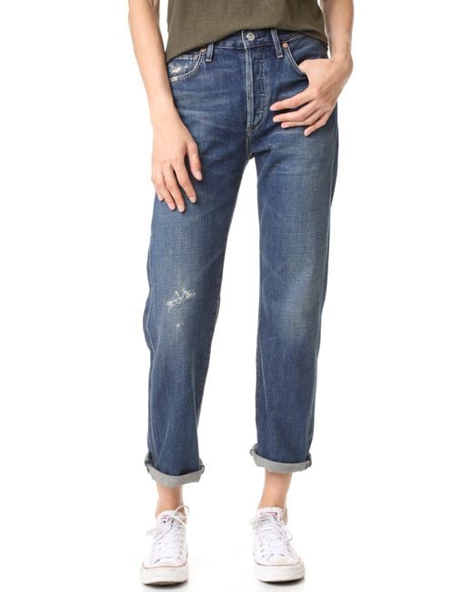 Citizens of Humanity Blue Cora High Rise Relaxed Crop Jeans