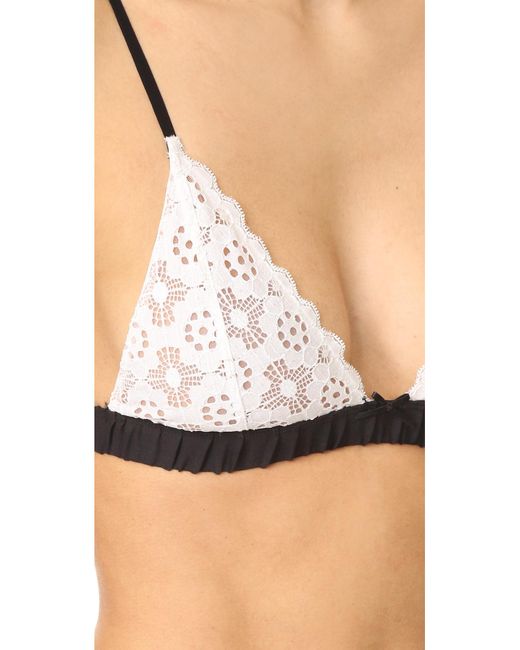 white contrast trim triangle bra vest