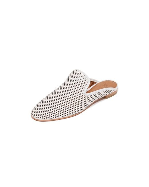 Frye White Gwen Perforated Mules