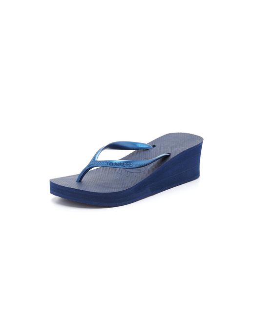 Havaianas Blue High Fashion Wedge Sandals