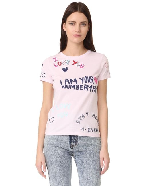 KENZO Pink I Am Your Number 1 Fan Tee