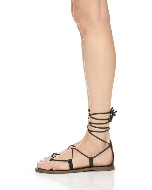 Madewell Kana Lace Up Gladiator Sandals in Black | Lyst