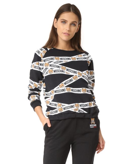 moschino underbear sweatshirt in black lyst moschino underbear sweatshirt in black lyst