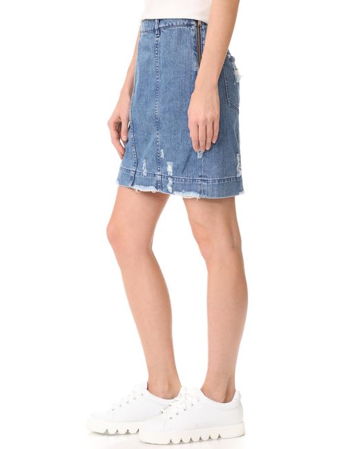 Lyst Public school Gil Edgar Denim Skirt in Blue Save 28