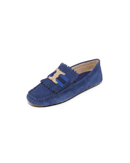 Tory Burch Blue Gemini Link Driver Loafers