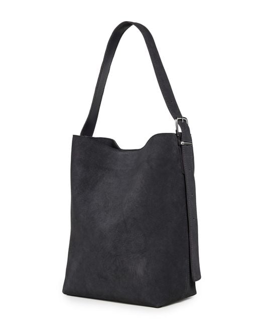 Madewell Black Essentials Bucket Tote Suede