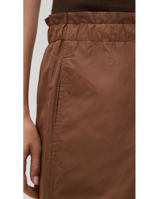 MEIMEIJ Brown Taffeta Pants With Elastic Waist