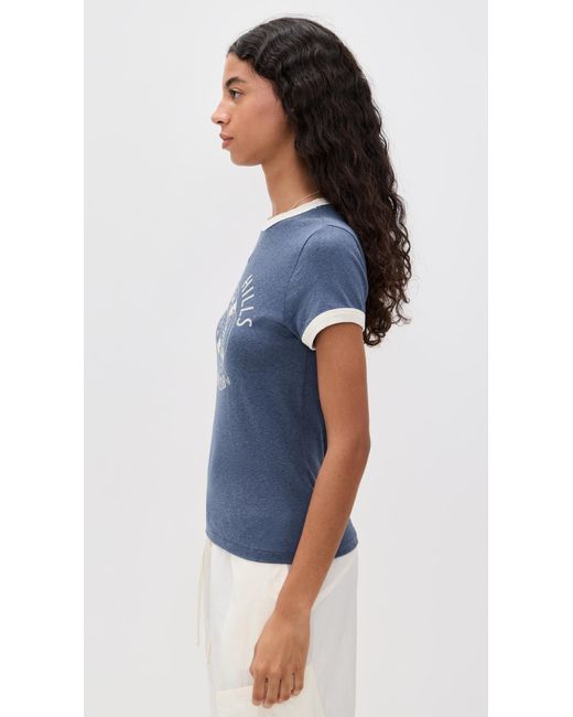 Re/done Blue 60S Slim Ringer Tee