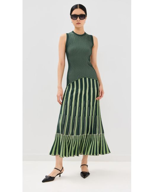 Jonathan Simkhai Green Zhane Maxi Dress