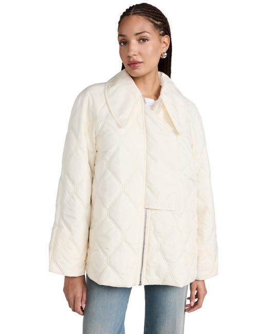 Ganni White Ripstop Quilt Jacket