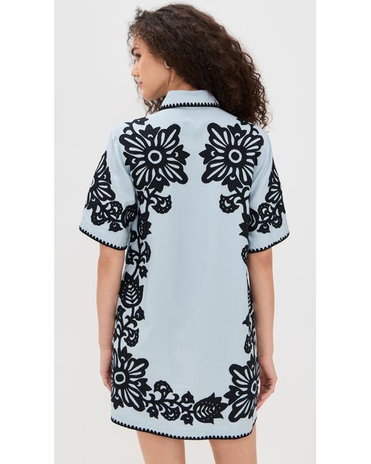 Sea Black Liliana Applique Mini Shirt Dress