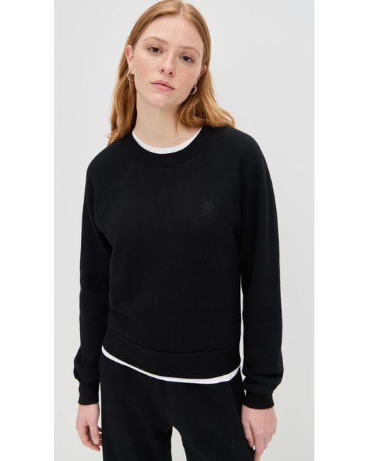 ÉTERNE Black Shrunken Raglan Sweatshirt