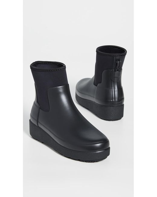 HUNTER Rubber Refined Creeper Neo Chelsea Boots in Black - Save 3 