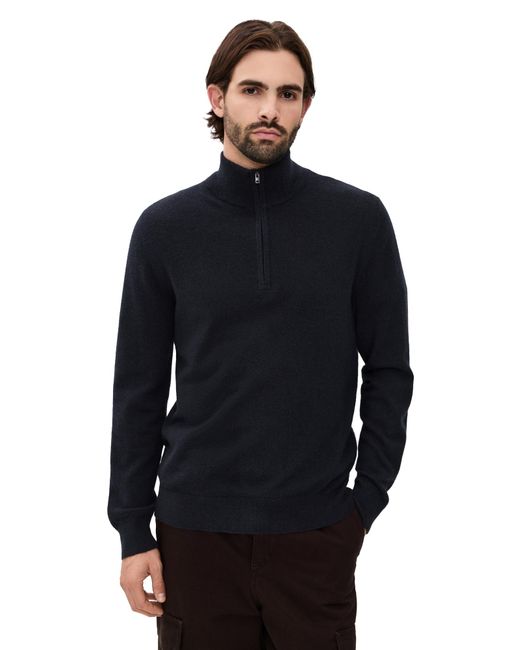 Vince Blue Cashmere Quarter Zip Sweater for men