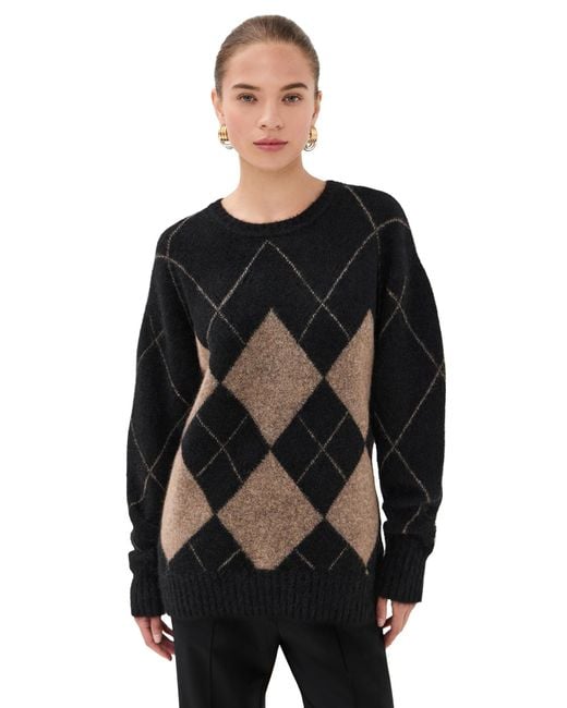frenken Black Argyle Sweater