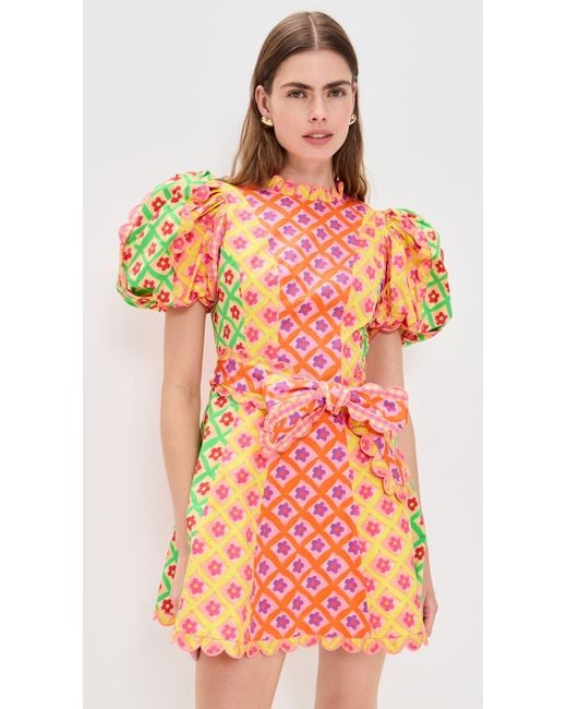 Celiab Women's Orange Nauru Dress mini dresses