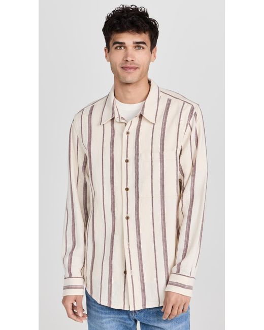 Madewell Natural Adewe Eay Ong-eeve Hirt In Cotton Dobby Antique Crea X for men