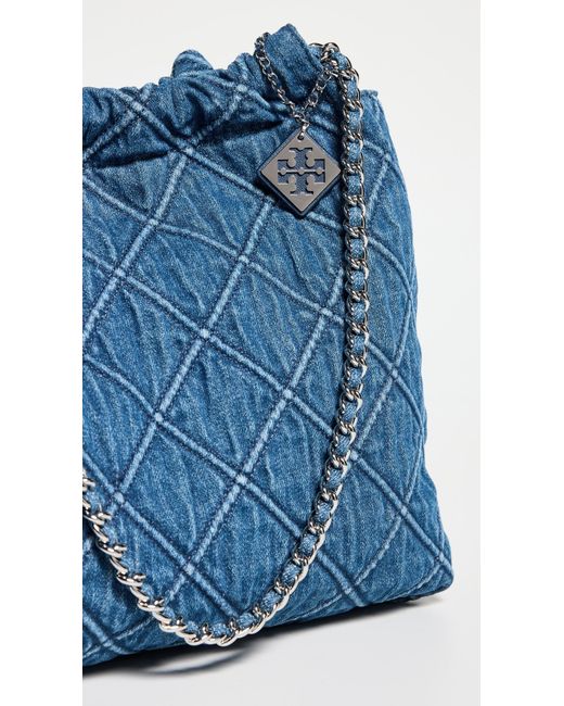 Tory Burch Blue Fleming Soft Drawstring Bag