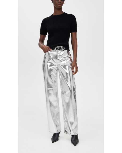 Rag & Bone Black Logan Faux Leather Wide Leg Pants