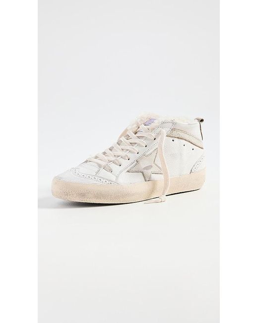 Golden Goose Mid Star Nappa Upper Shiny Leather Star Sneakers in