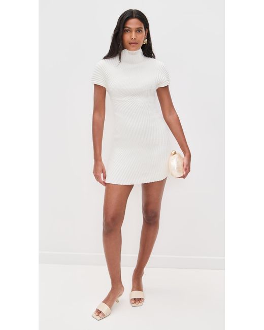Cult Gaia Luka Knit Dress in White