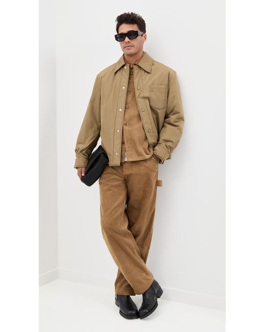 AMI Brown Technical Taffeta Overshirt for men