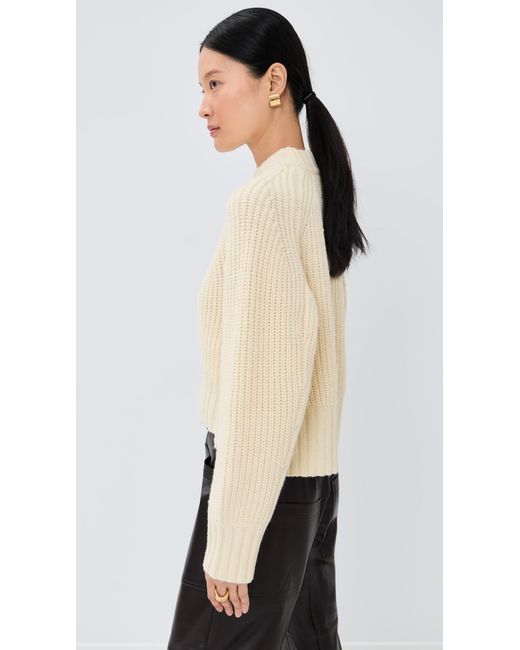 Co. Natural Cropped Crew Neck Pullover