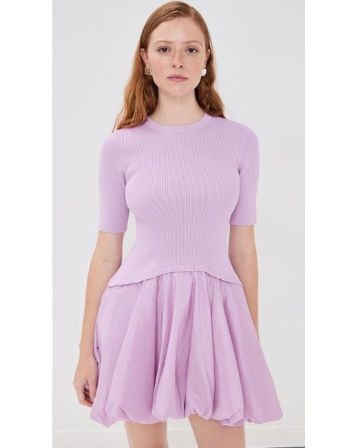 Jonathan Simkhai Purple Kenny Bubble Mini Dress